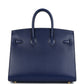 Birkin Sellier 25 Bleu Saphir Box Gold Hardware