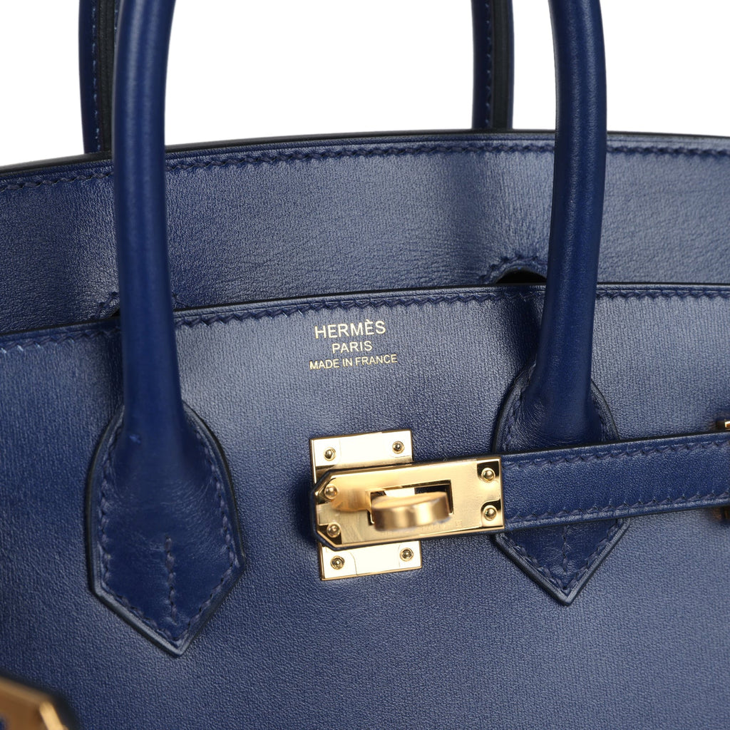 Birkins 25 Bleu Saphir Box Gold Hardware