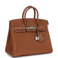Birkins 25 Gold Togo Palladium Hardware