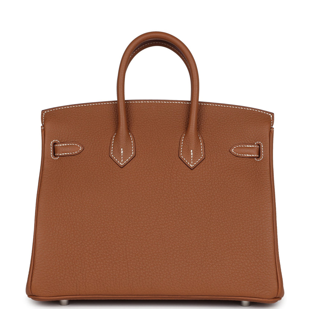 Birkins 25 Gold Togo Palladium Hardware