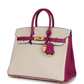 Hermès Special Order (HSS) Birkin 25 Craie and Rose Pourpre Epsom Brushed Gold Hardware