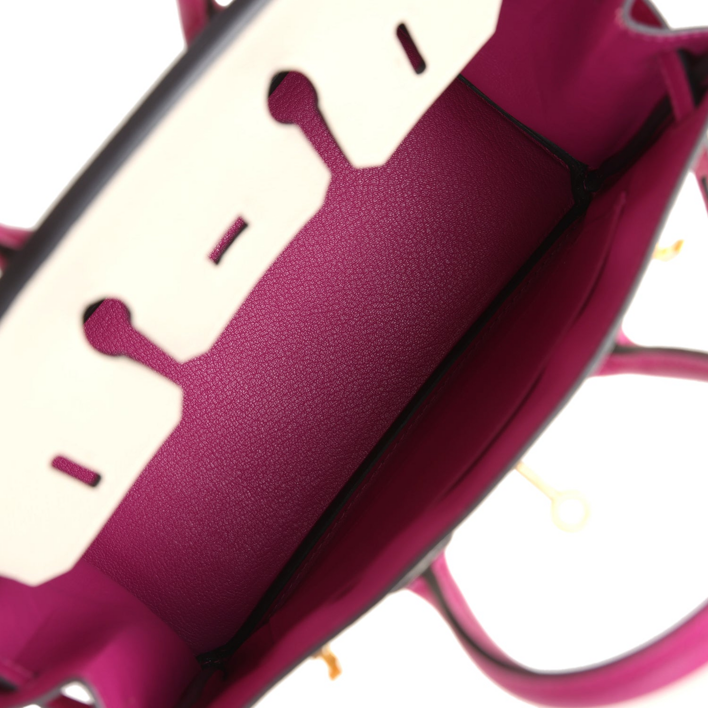 Hermès Special Order (HSS) Birkin 25 Craie and Rose Pourpre Epsom Brushed Gold Hardware