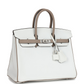 Hermès Special Order (HSS) Birkin 25 White and Etoupe Clemence Brushed Palladium Hardware