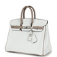 Hermès Special Order (HSS) Birkin 25 White and Etoupe Clemence Brushed Palladium Hardware