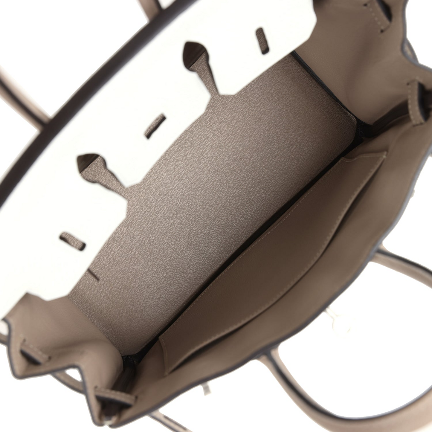 Hermès Special Order (HSS) Birkin 25 White and Etoupe Clemence Brushed Palladium Hardware