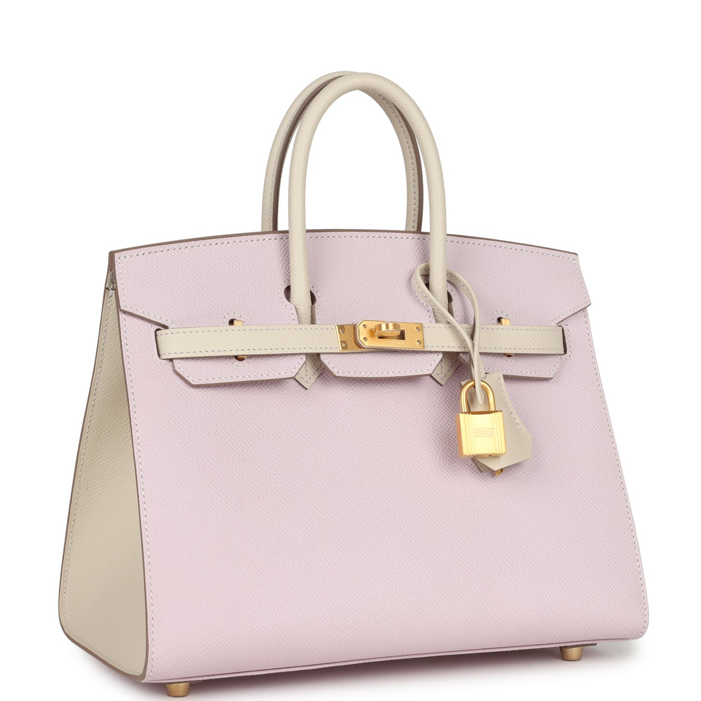 Hermès Special Order (HSS) Birkin 25 Sellier Mauve Pale and Craie Epsom Brushed Gold Hardware