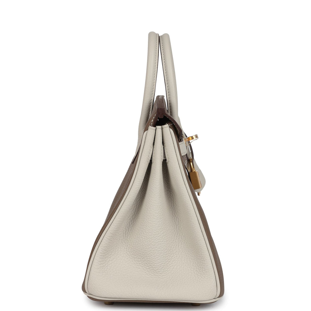 Hermès Special Order (HSS) Birkin 25 Etoupe and Craie Togo Gold Hardware