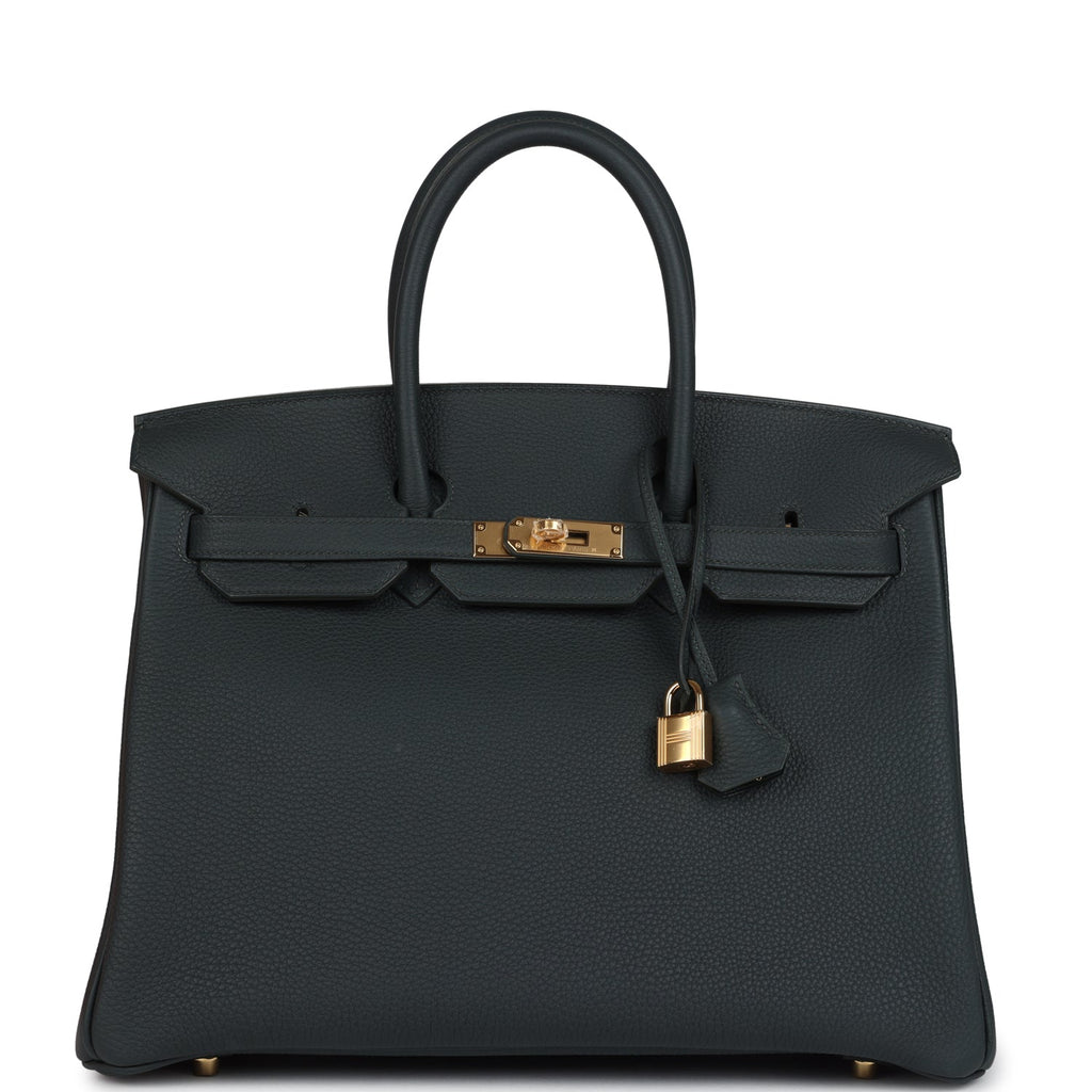 Birkin 35 Vert Fonce Togo Gold Hardware