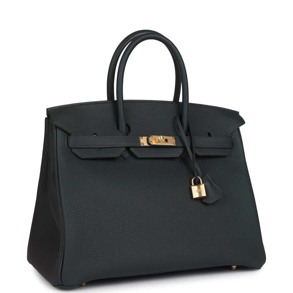 Birkin 35 Vert Fonce Togo Gold Hardware