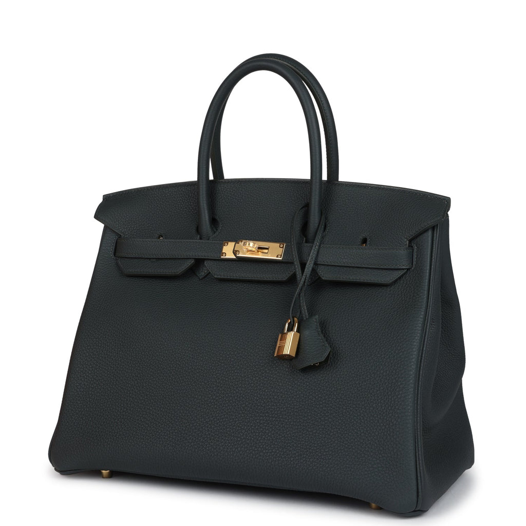 Birkin 35 Vert Fonce Togo Gold Hardware