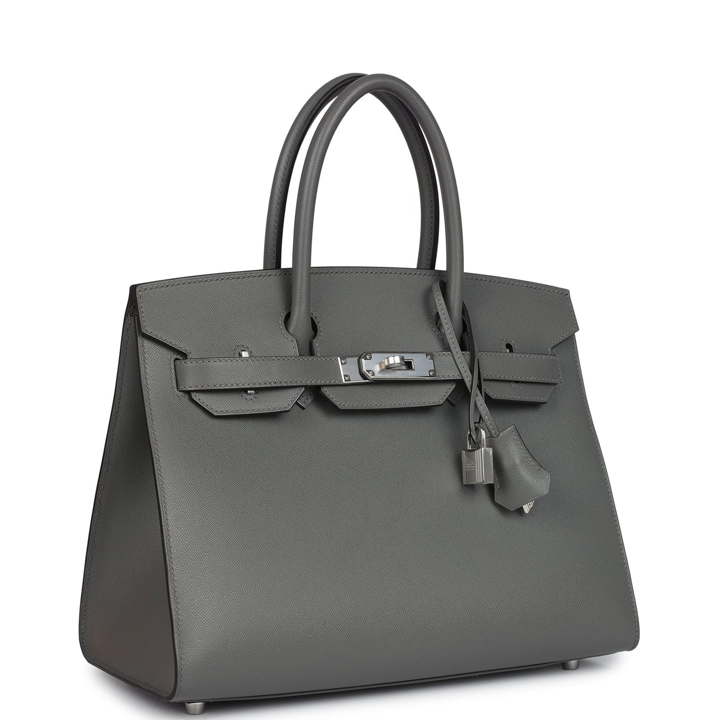 Birkin Sellier 30 Gris Meyer Madame Palladium Hardware