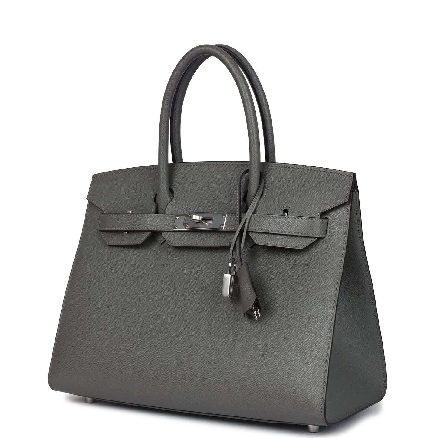 Birkin Sellier 30 Gris Meyer Madame Palladium Hardware