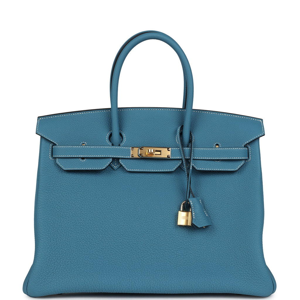 Birkin 35 Blue Jean Togo Gold Hardware