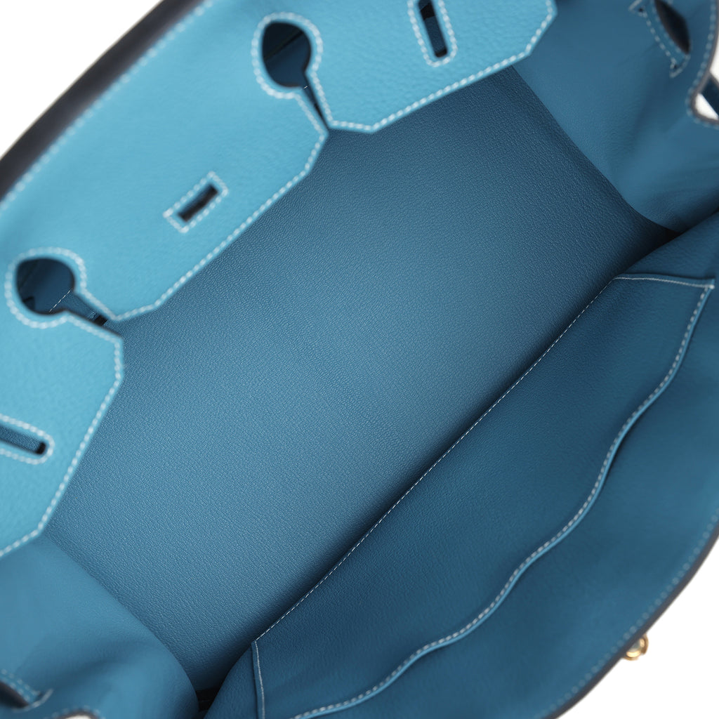 Birkin 35 Blue Jean Togo Gold Hardware