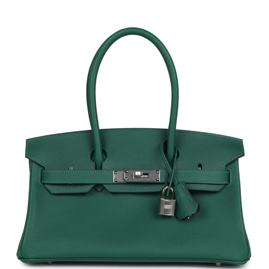 Shoulder Birkin Light 29 Vert Moyen Evercolor Palladium Hardware