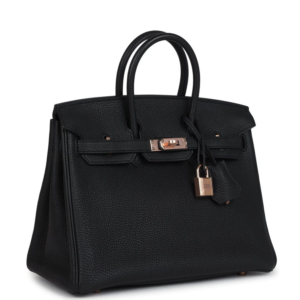 Birkins 25 Black Togo Rose Gold Hardware