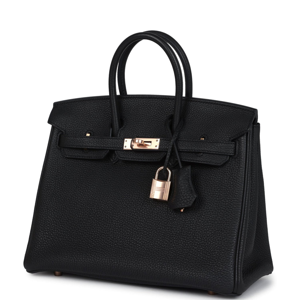 Birkins 25 Black Togo Rose Gold Hardware