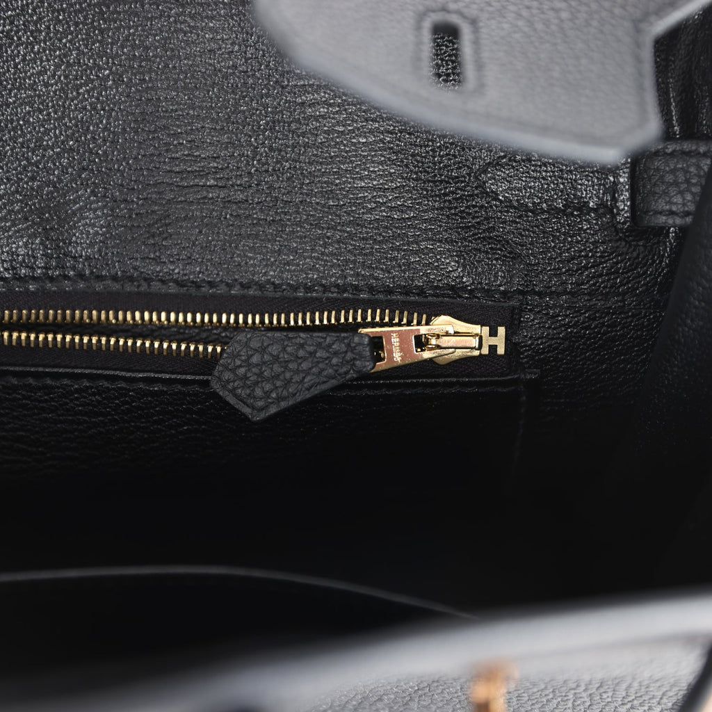 Birkins 25 Black Togo Rose Gold Hardware