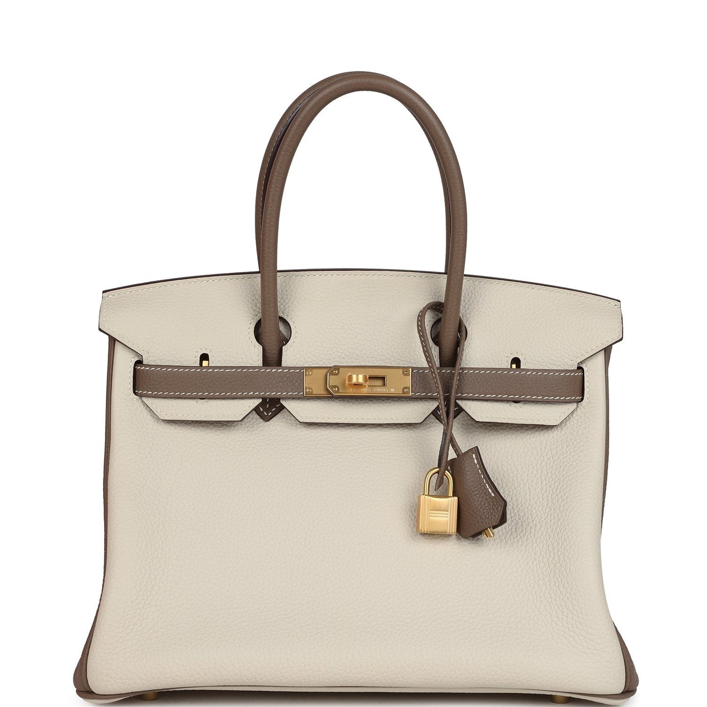 Hermès Special Order (HSS) Birkin 30 Etoupe and Craie Togo Brushed Gold Hardware