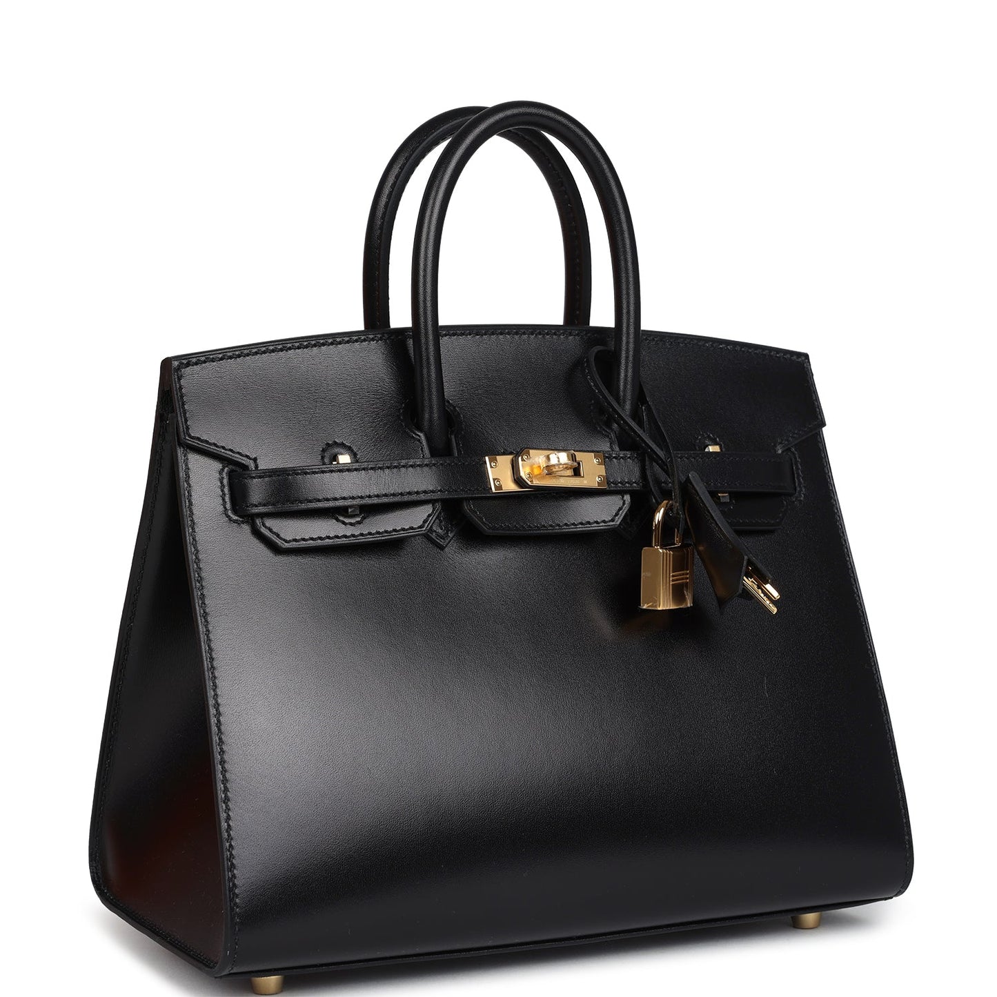 Birkin Sellier 25 Black Box Gold Hardware