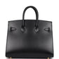 Birkin Sellier 25 Black Box Gold Hardware