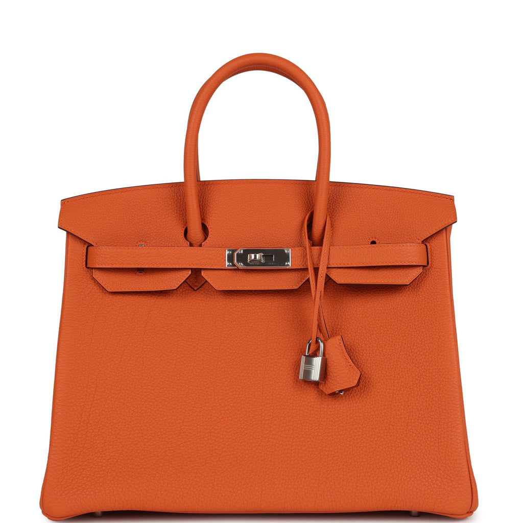 Birkin 35 Orange Togo Palladium Hardware