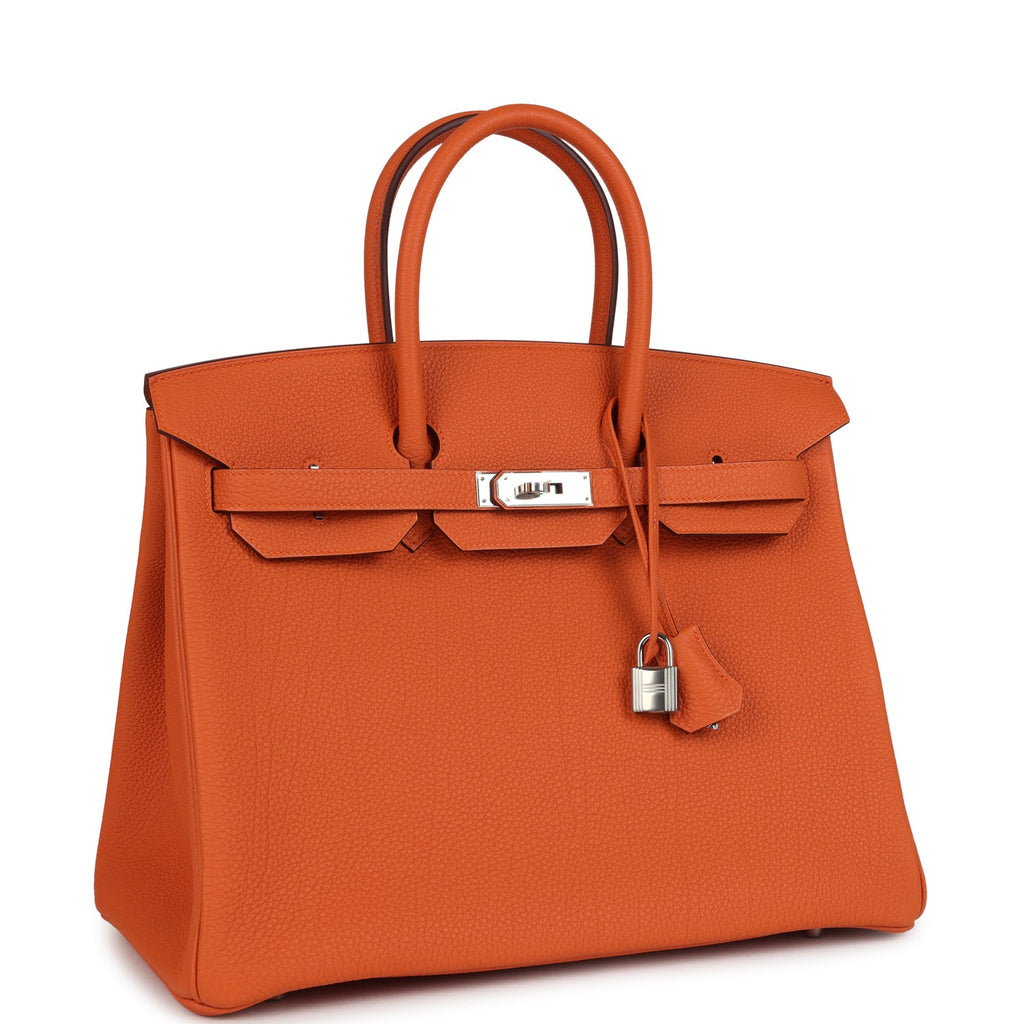 Birkin 35 Orange Togo Palladium Hardware