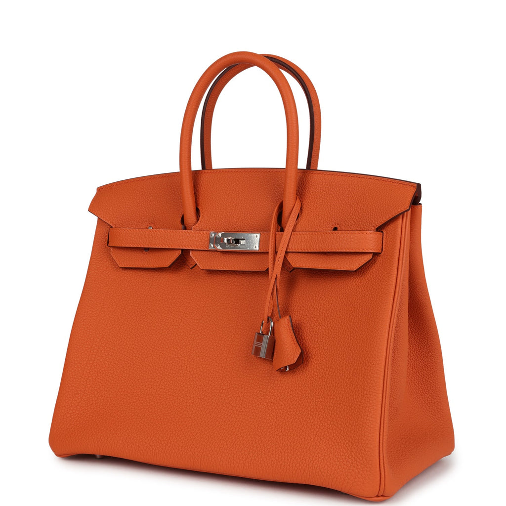 Birkin 35 Orange Togo Palladium Hardware