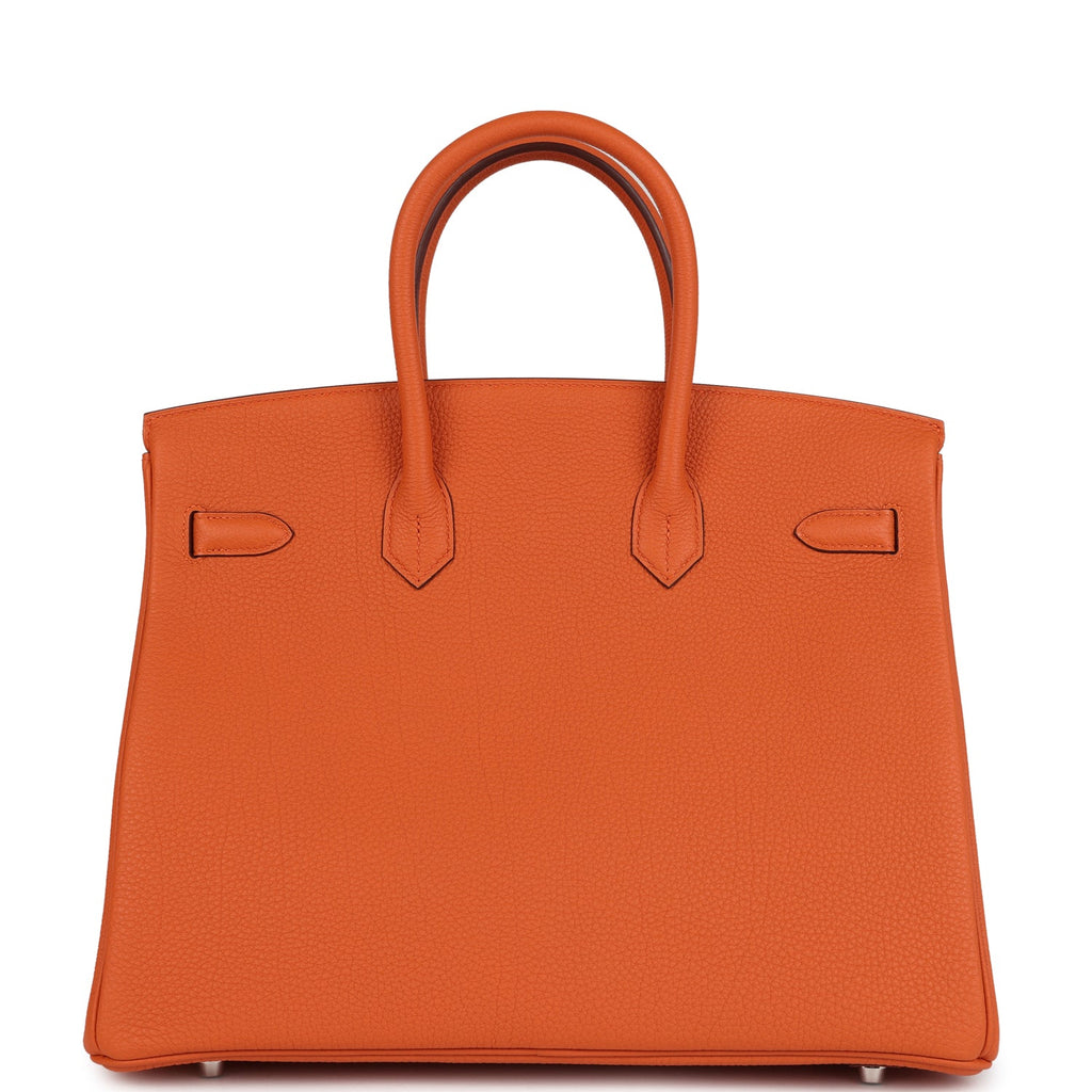 Birkin 35 Orange Togo Palladium Hardware