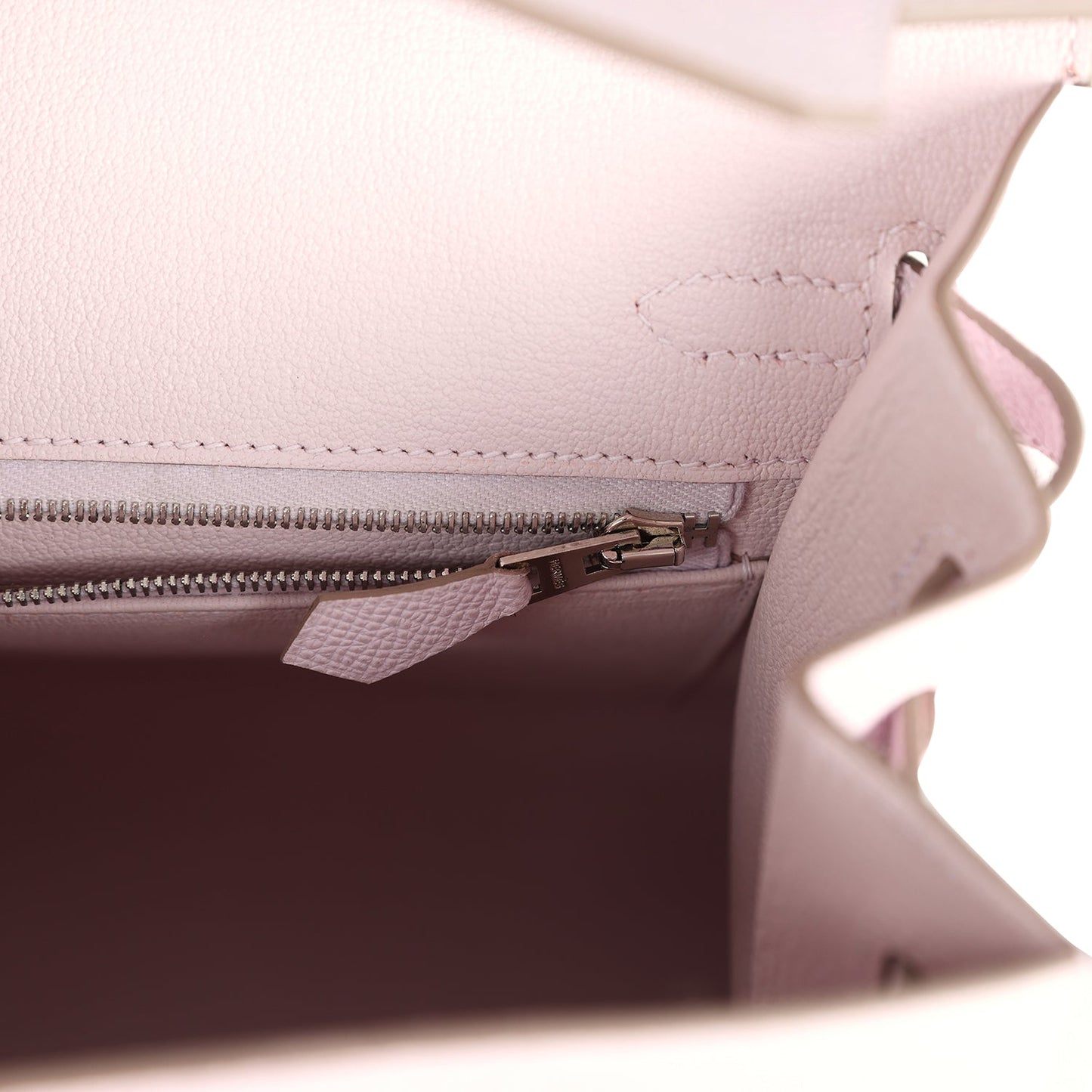 Birkin Sellier 25 Mauve Pale Epsom Palladium Hardware