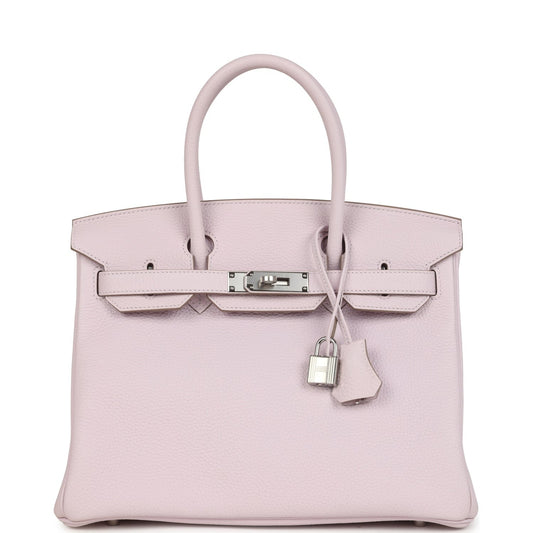 Birkin 30 Mauve Pale Clemence Palladium Hardware