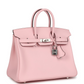 Birkin 25 Rose Sakura Swift Palladium Hardware