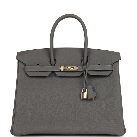 Birkin 35 Gris Meyer Togo Permabrass Hardware