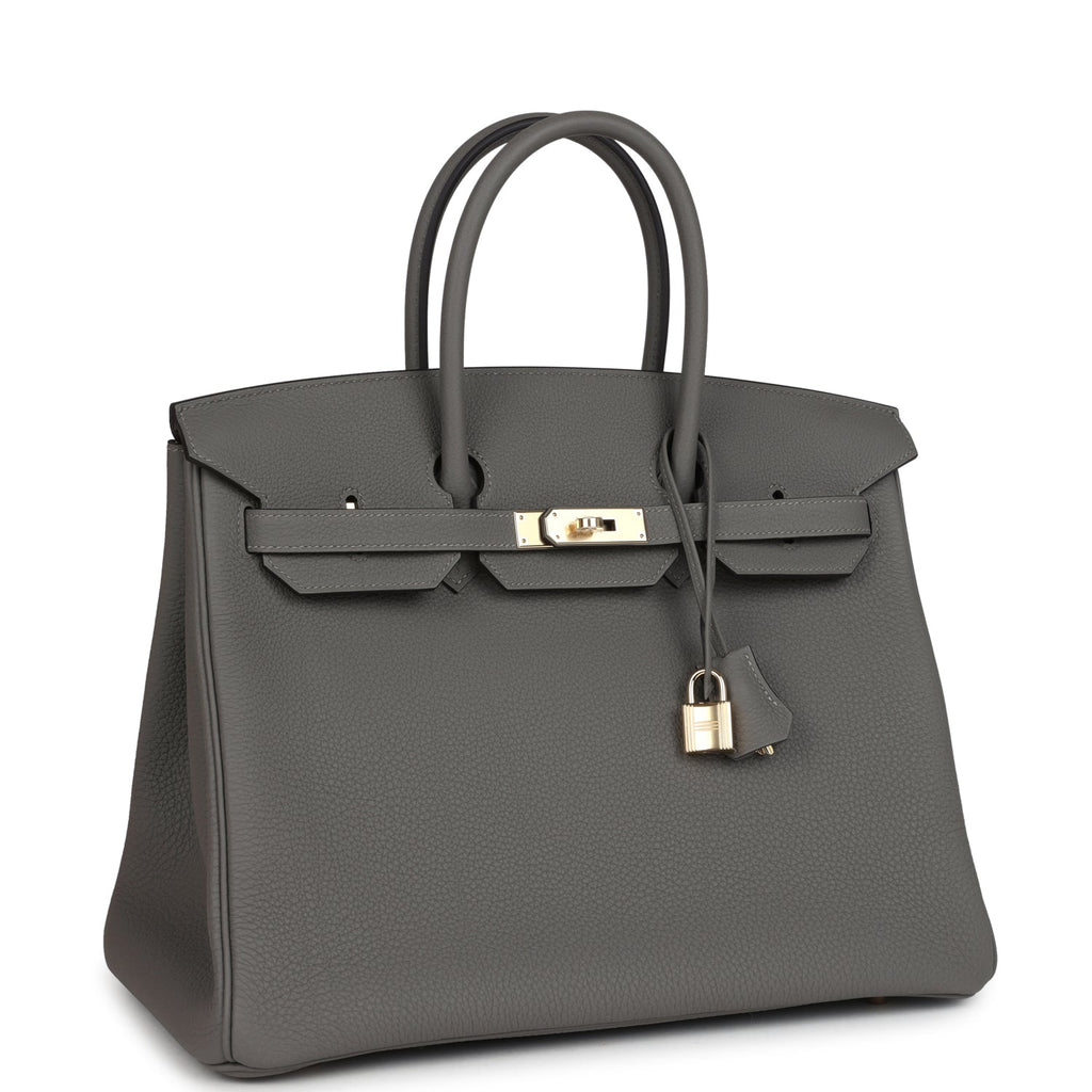 Birkin 35 Gris Meyer Togo Permabrass Hardware