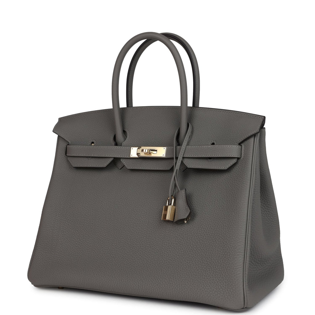 Birkin 35 Gris Meyer Togo Permabrass Hardware