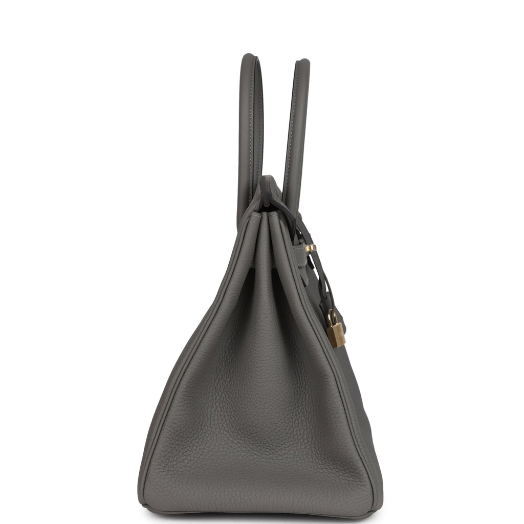 Birkin 35 Gris Meyer Togo Permabrass Hardware