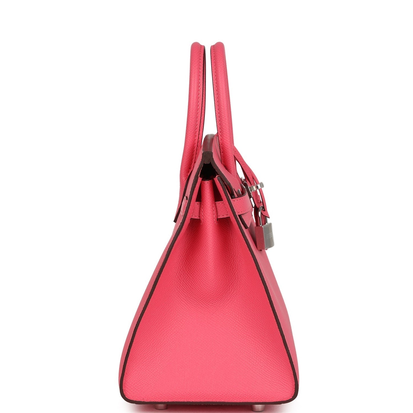 Birkin Sellier 25 Rose Azalee Epsom Palladium Hardware