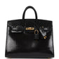 Birkin Sellier 20 Black Varanus Niloticus Lizard Gold Hardware
