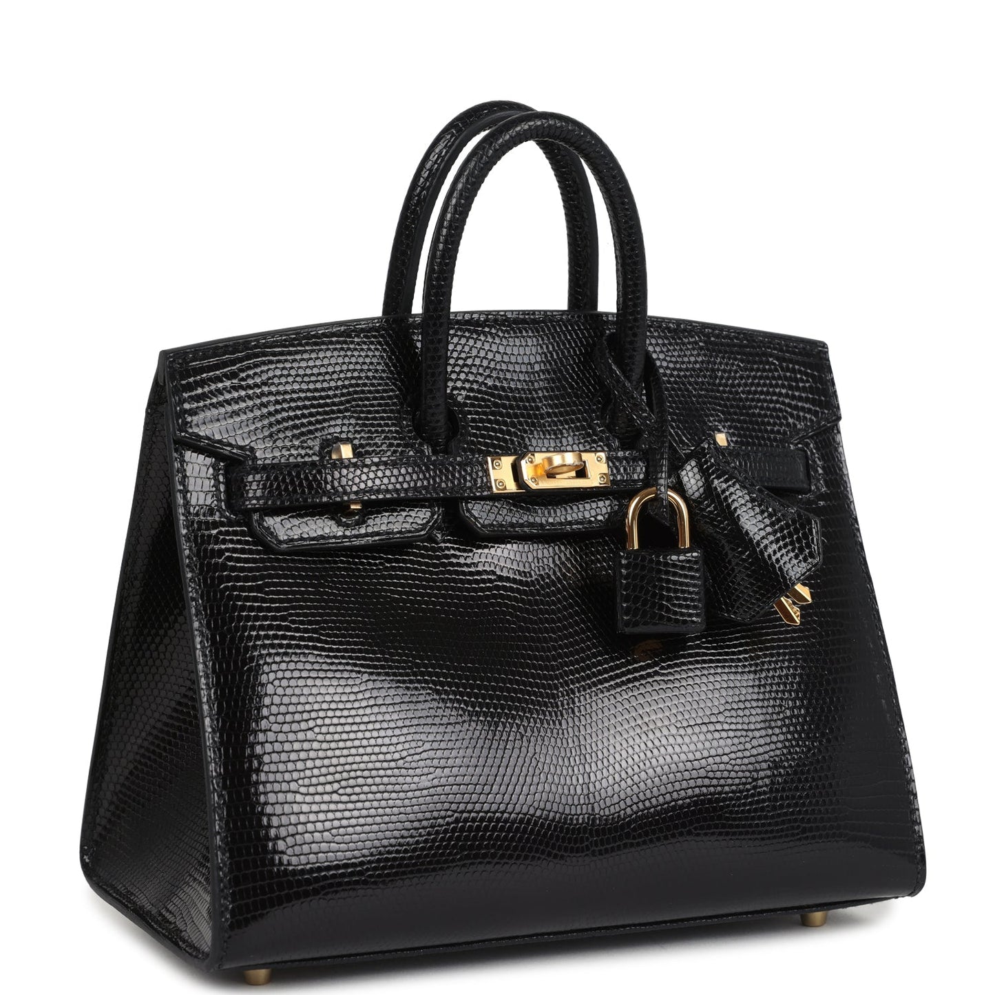 Birkin Sellier 20 Black Varanus Niloticus Lizard Gold Hardware