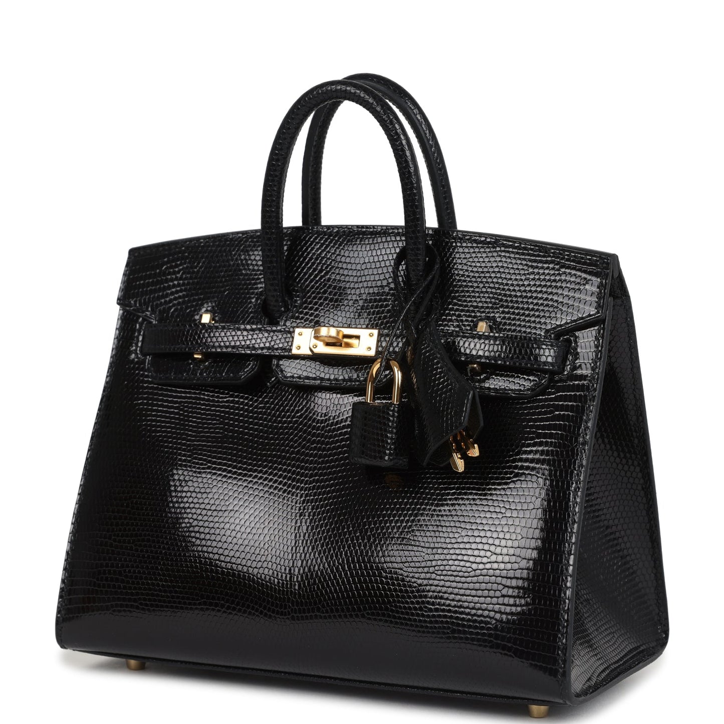 Birkin Sellier 20 Black Varanus Niloticus Lizard Gold Hardware