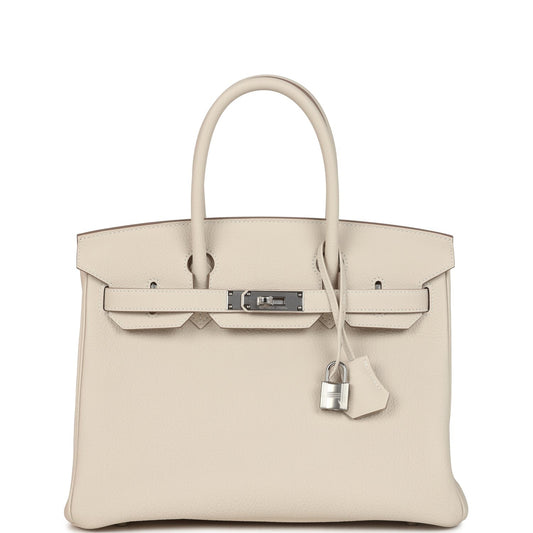 Birkin 30 Craie Togo Palladium Hardware