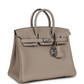 Birkins 25 Gris Tourterelle Togo Palladium Hardware