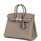 Birkins 25 Gris Tourterelle Togo Palladium Hardware
