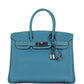 Vintage Hermès Birkin 30 Blue Jean Clemence Palladium Hardware