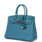 Vintage Hermès Birkin 30 Blue Jean Clemence Palladium Hardware