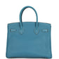 Vintage Hermès Birkin 30 Blue Jean Clemence Palladium Hardware