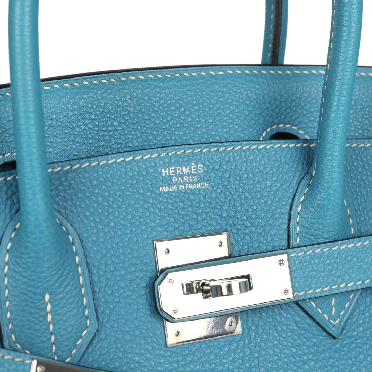 Vintage Hermès Birkin 30 Blue Jean Clemence Palladium Hardware