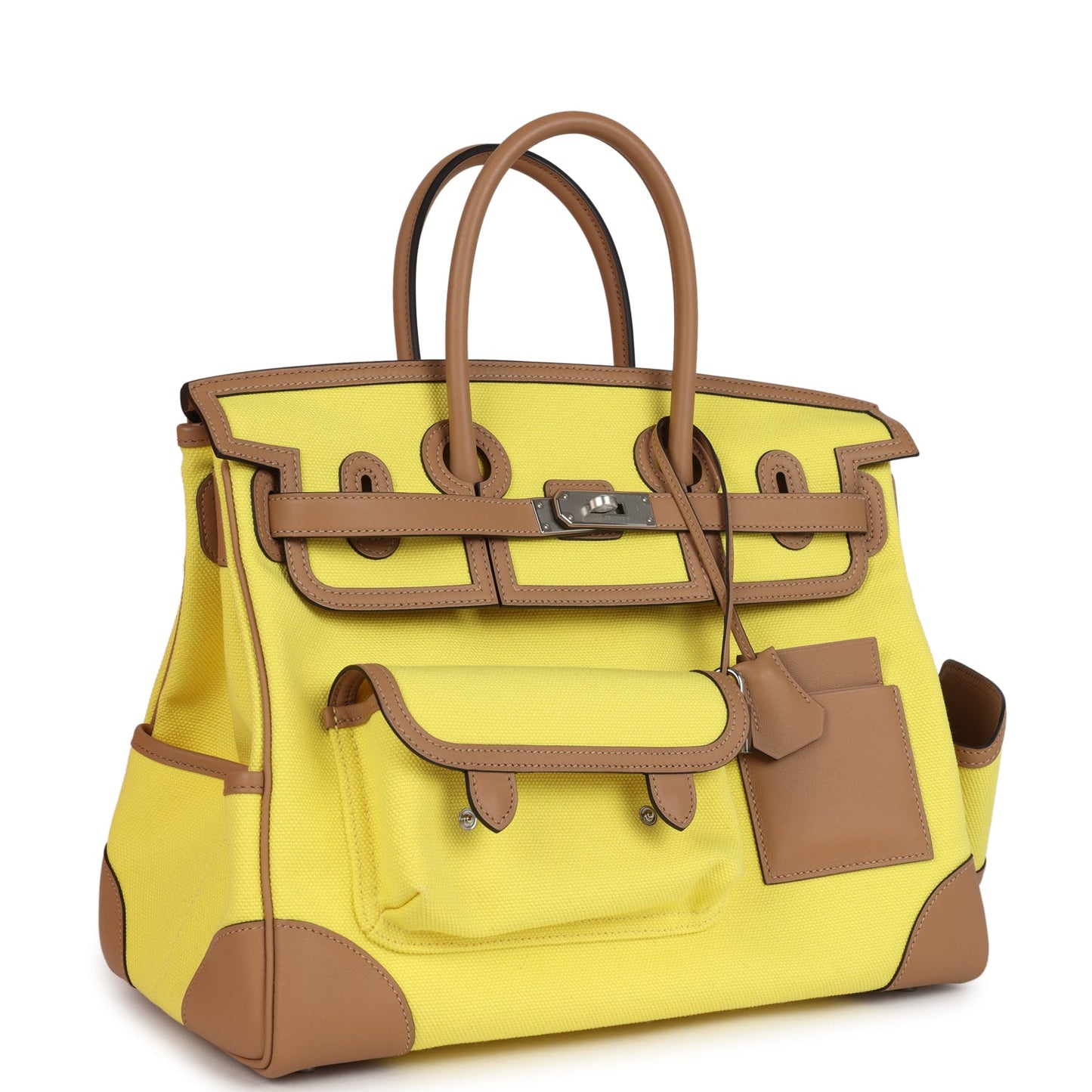 Birkin Cargo 35 Jaune Citron Toile and Chai Swift Palladium Hardware