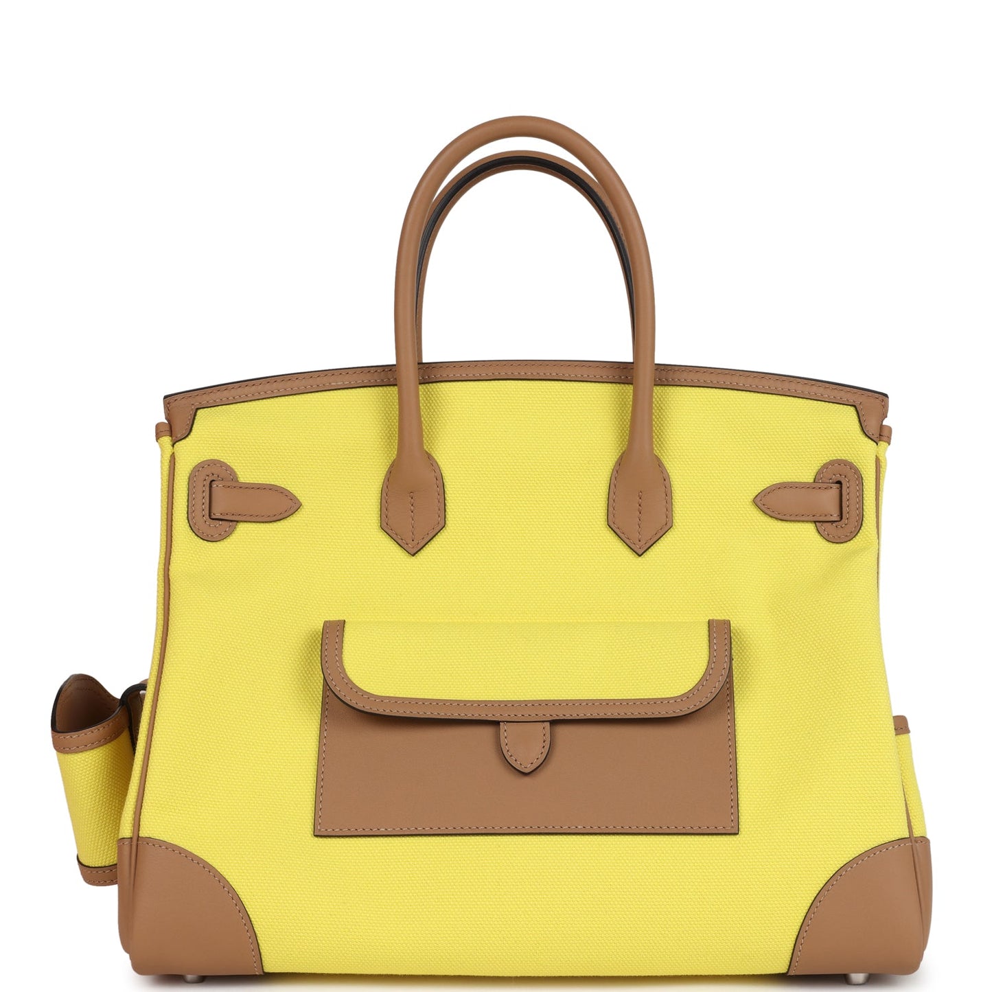 Birkin Cargo 35 Jaune Citron Toile and Chai Swift Palladium Hardware