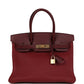 Birkin 30 Rouge H Verso Sombrero and Clemence Touch Gold Hardware